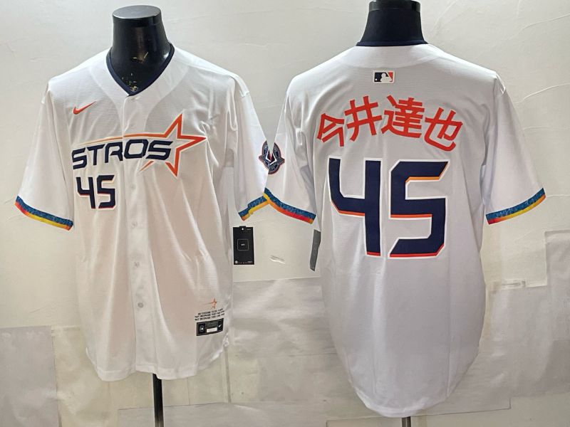 Men 2026 Houston Astros #45 Imai White 4th generations Nike MLB Jersey style 01->houston astros->MLB Jersey